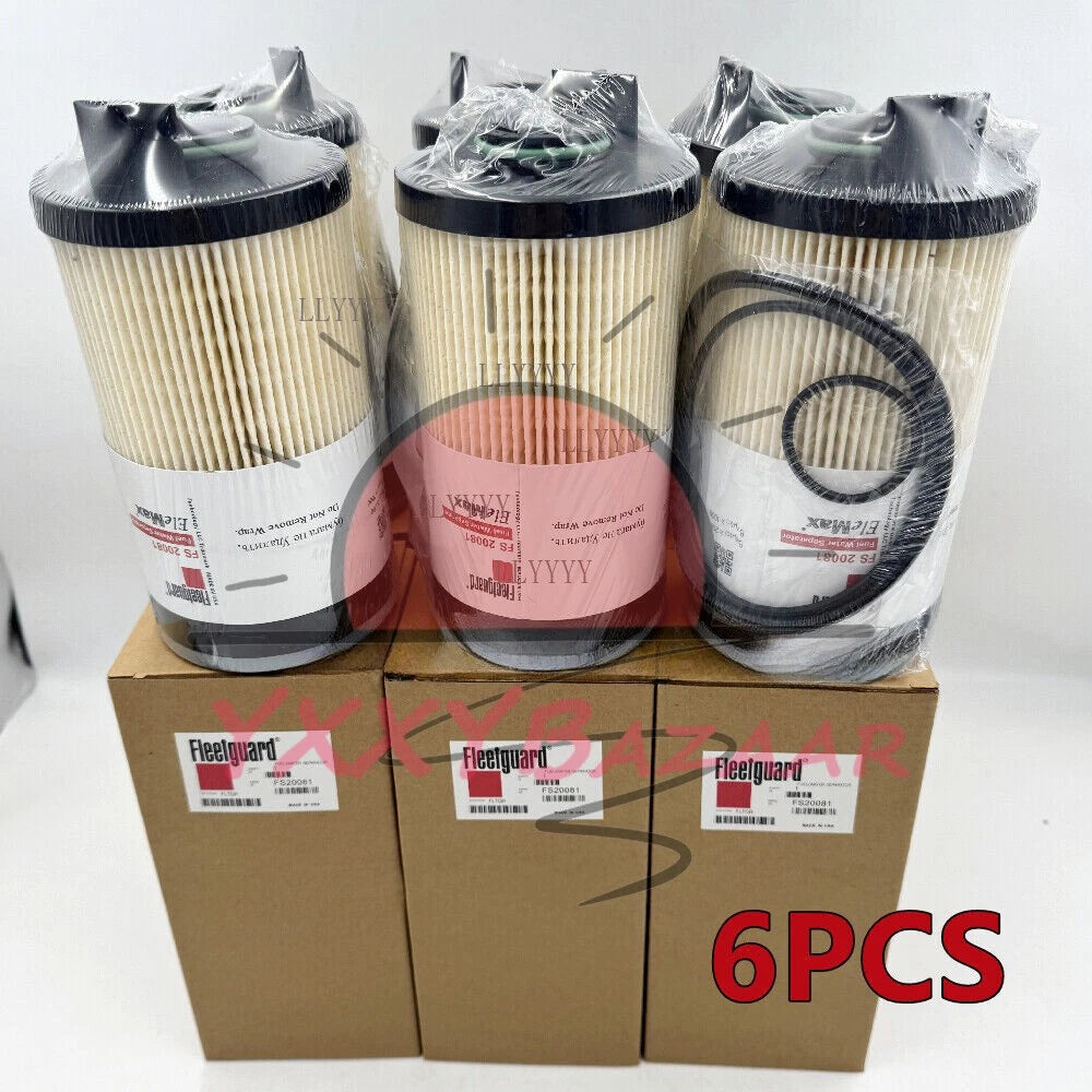 6PCS FS20081 FleetGuard Fuel Filter Water Separator For Cummins A0000904851