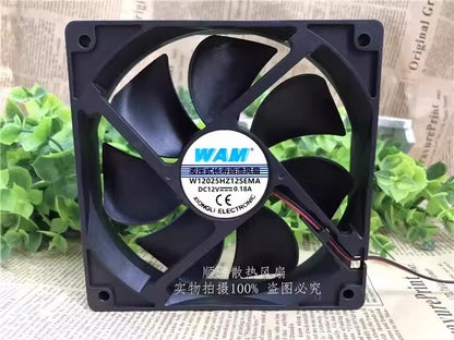 WAM W12025HZ12SEMA DC12V 0.18A 12CM 2-wire silent cooling fan