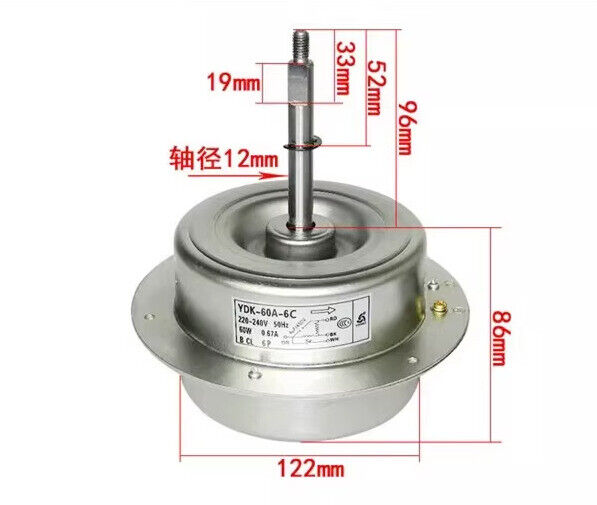 new 1Pcs YDK-60A-6C is suitable for fan motor 60W reverse 220-240V