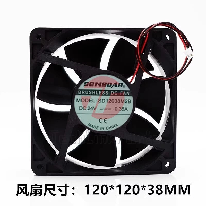 1PCS SD12038M2B DC24V 0.35A 2-Wire Dual Ball Bearing Cooling Fan