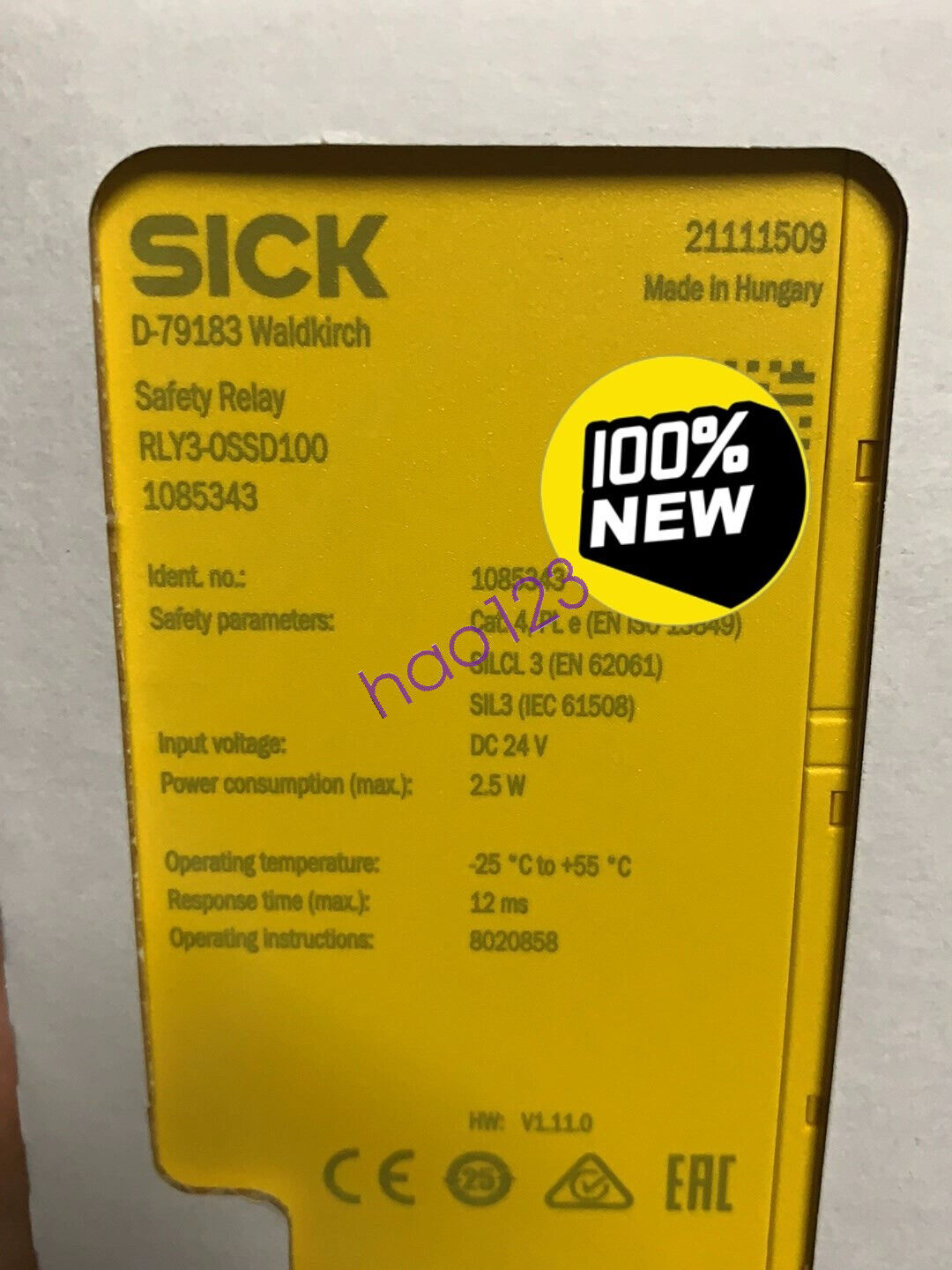new 1 PCS RLY3-OSSD100 1085343 Safety Relays By - [BRAND NAME]