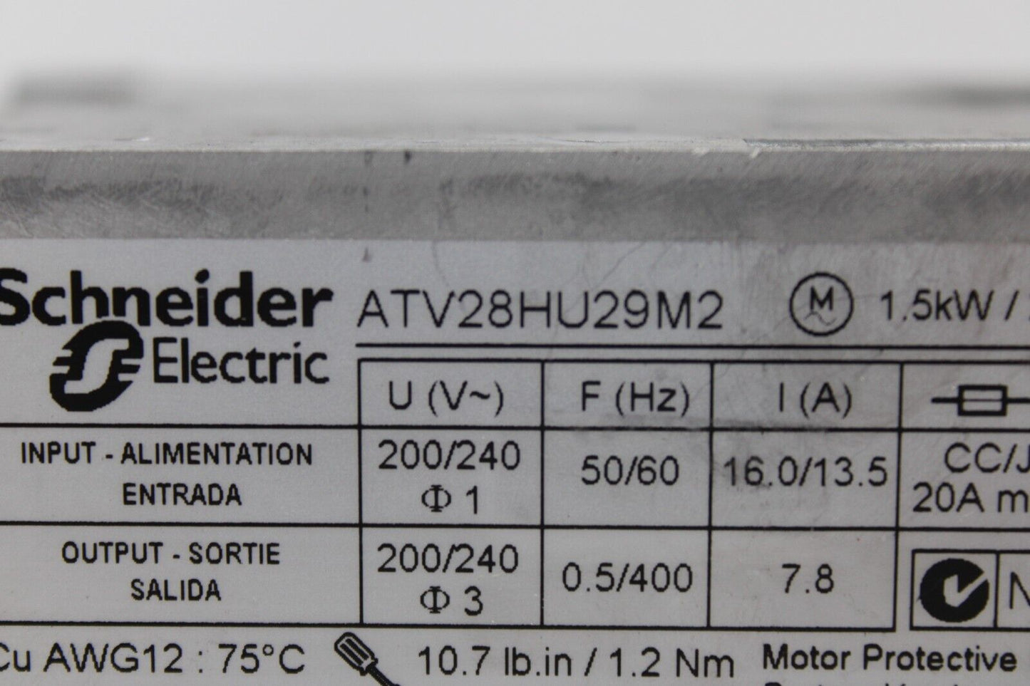 used Telemecanique ATV28HU29M2 Drive - TELEMECANIQUE