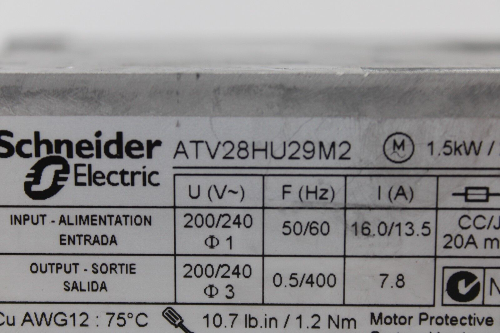 used Telemecanique ATV28HU29M2 Drive - TELEMECANIQUE
