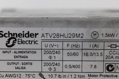 used Telemecanique ATV28HU29M2 Drive - TELEMECANIQUE
