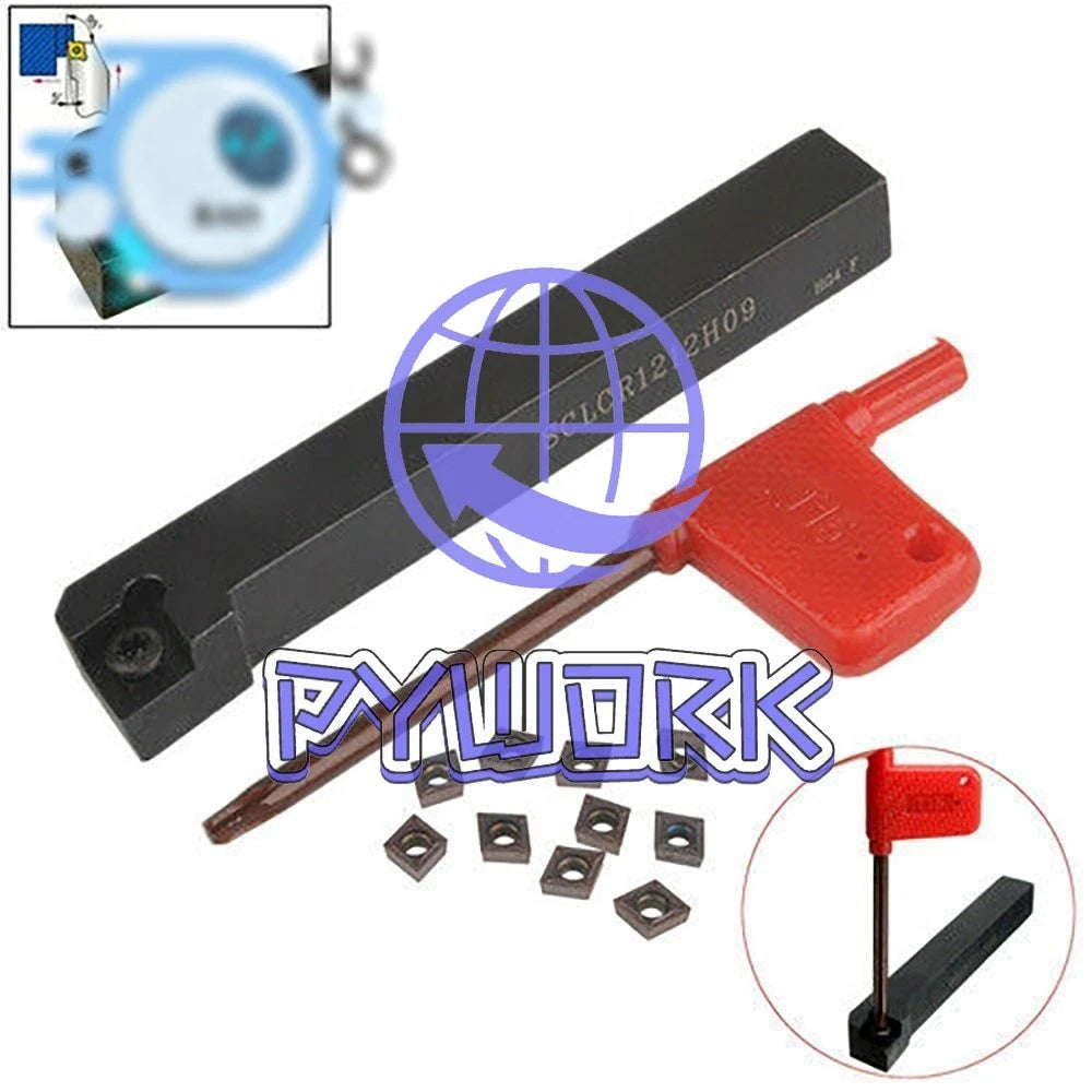 SCLCR1212H09 Boring Bar Holder+10Pcs CCMT09T304 CNC Inserts Lathe Turning Tool