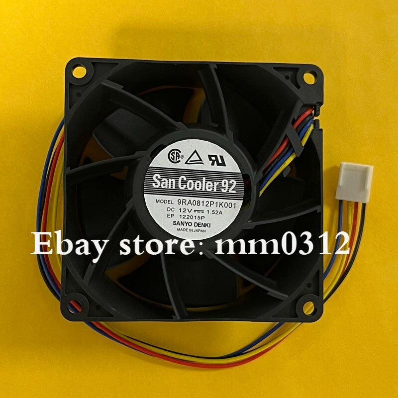 SANYO 9RA0812P1K001 DC12V 1.52A 80*80*38MM 4-Wire Silent Cooling Fan