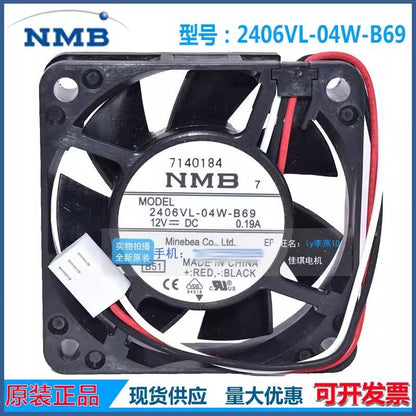 NMB 2406VL-04W-B69 6015 DC12V 0.19A 6CM 3-Pin Inverter Silent Cooling Fan