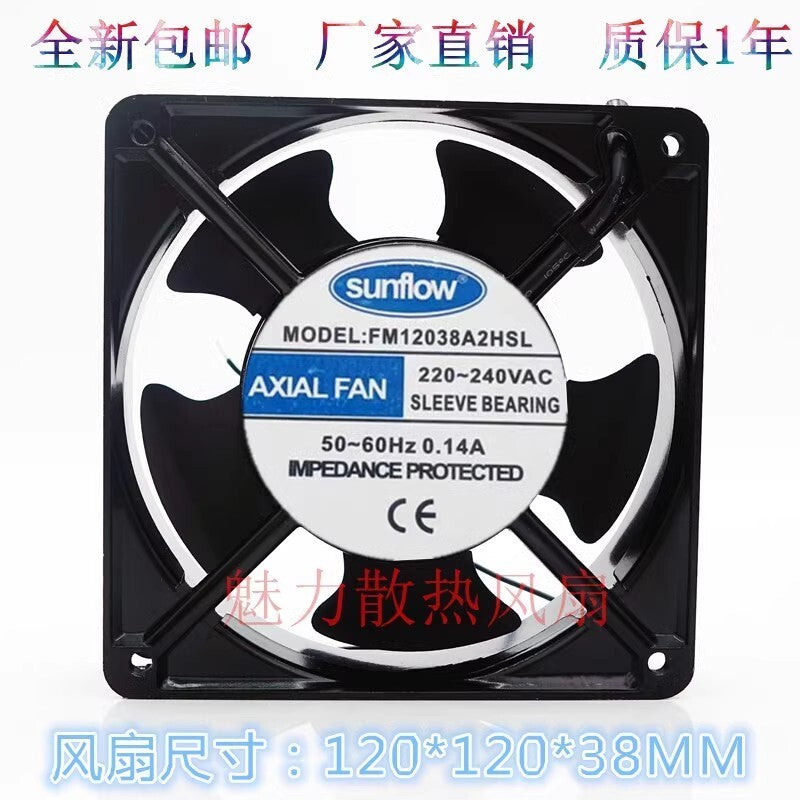 sunflow FM12038A2HSL AC220V-240V 0.14A 12CM Axial Cooling Fan