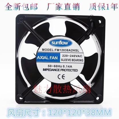 sunflow FM12038A2HSL AC220V-240V 0.14A 12CM Axial Cooling Fan