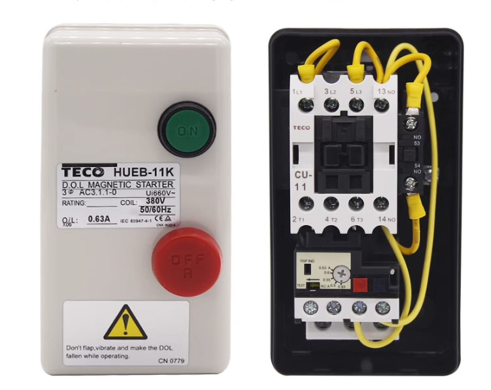 TECO HUEB-11K Control Motor Magnetic Starter 3Phase 9-12.5A 220V TECO