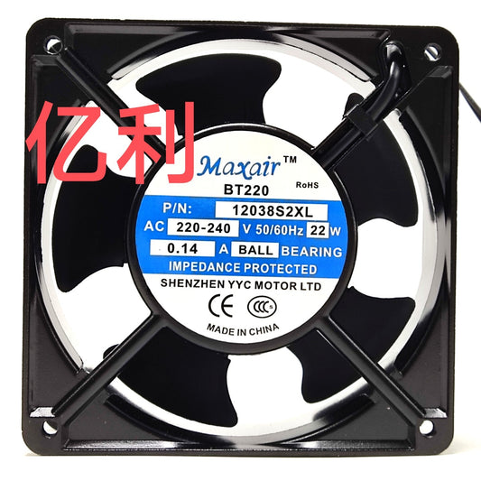 Maxair BT220 12038S2XL 220V 0.14A 22W 12cm Cabinet Cooling Fan
