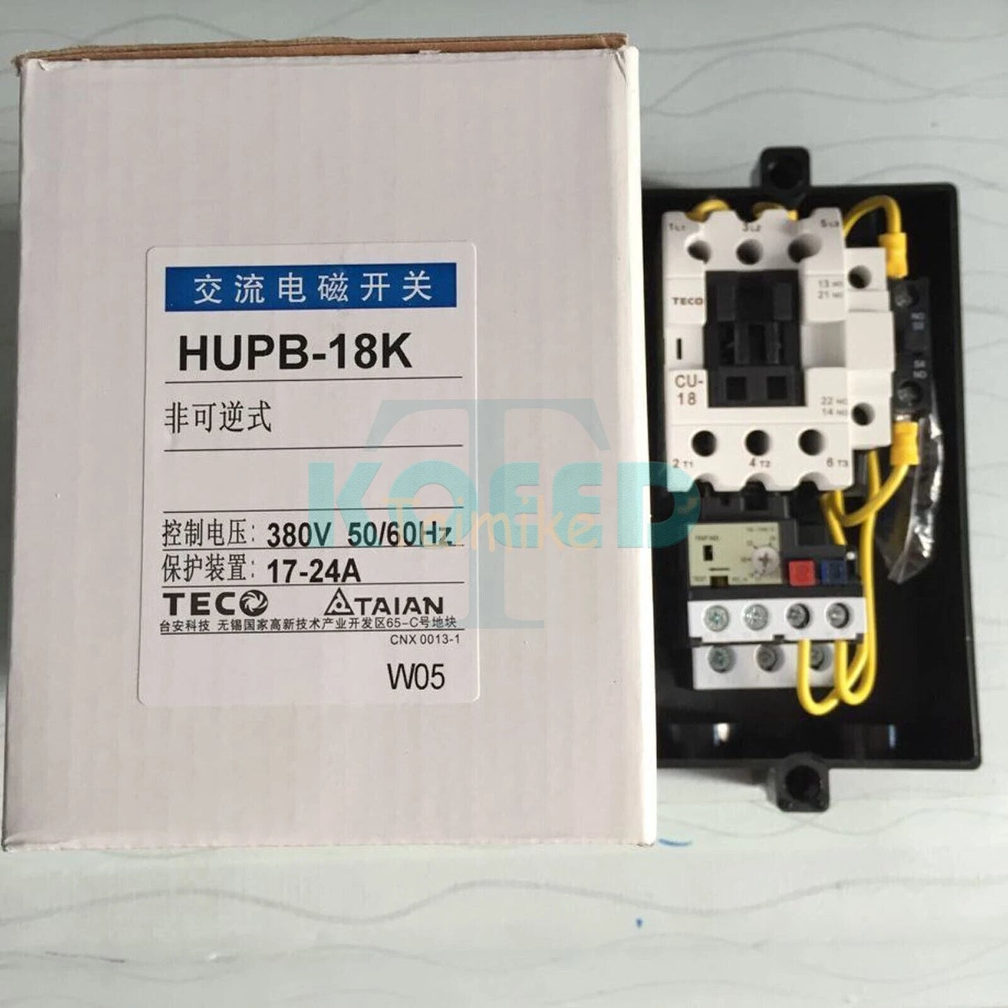 1PCS TECO HUPB-18K 380V 17-24A 3Phase Control Motor Magnetic Starter