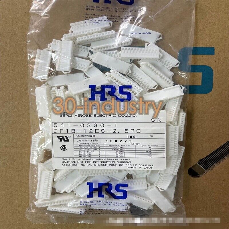 100pcs DF1B-12ES-2.5RC Connector 2P Plastic Shell, 2.5mm Spacing - KOEED