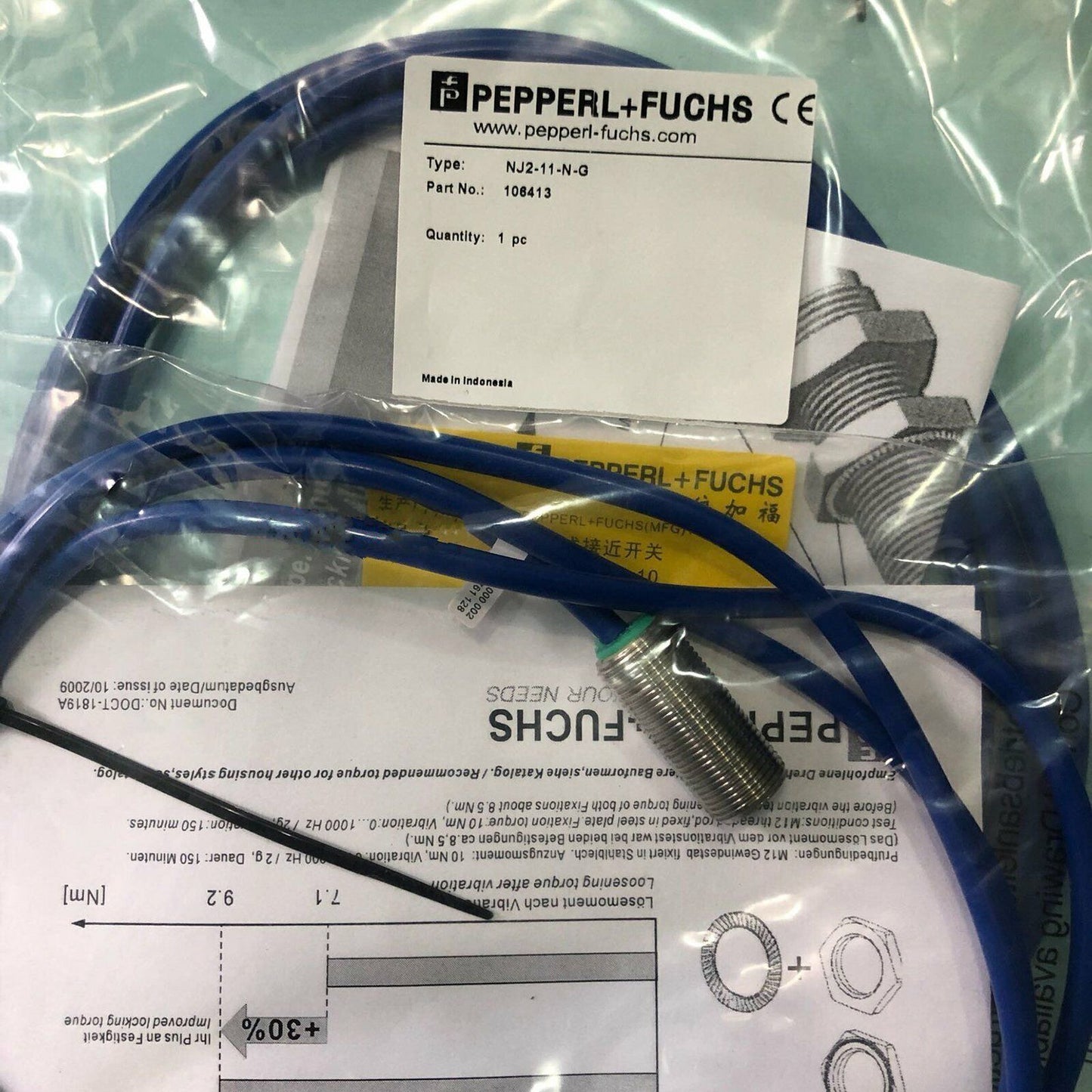 new One For PEPPERL+FUCHS NJ2-11-N-G Proximity Switch in Bag - PEPPERL+FUCHS