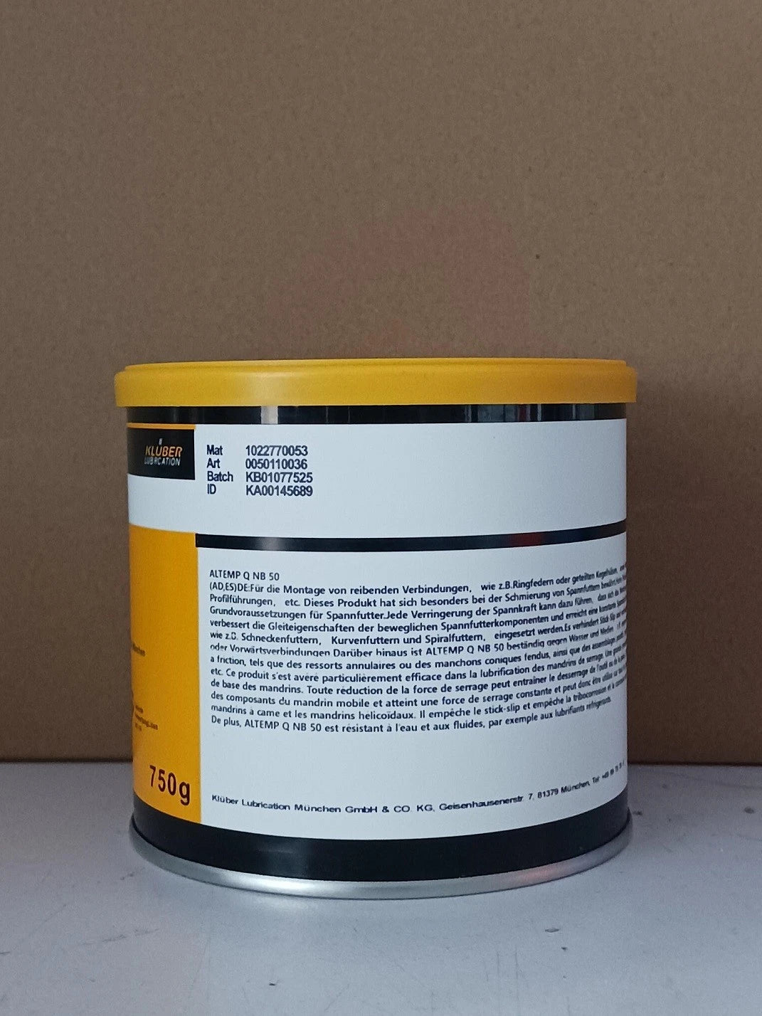 1PC KLUBER Lub. ALTEMP Q NB 50 Grease 750g ( 26.5 oz) QNB50 free shipping