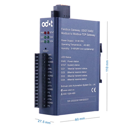 new ODOT RS485 422 232 to TCP Ethernet protocol converter 4-port industrial gateway - OPTODIGITAL