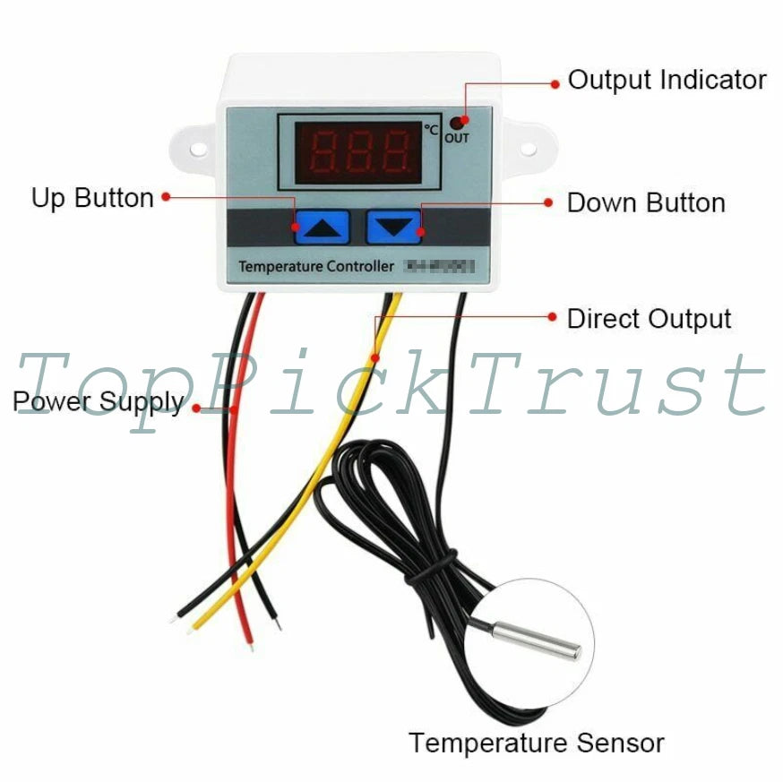 Incubator Digital Temperature Controller Thermostat Switch Probe Tester 110 220V