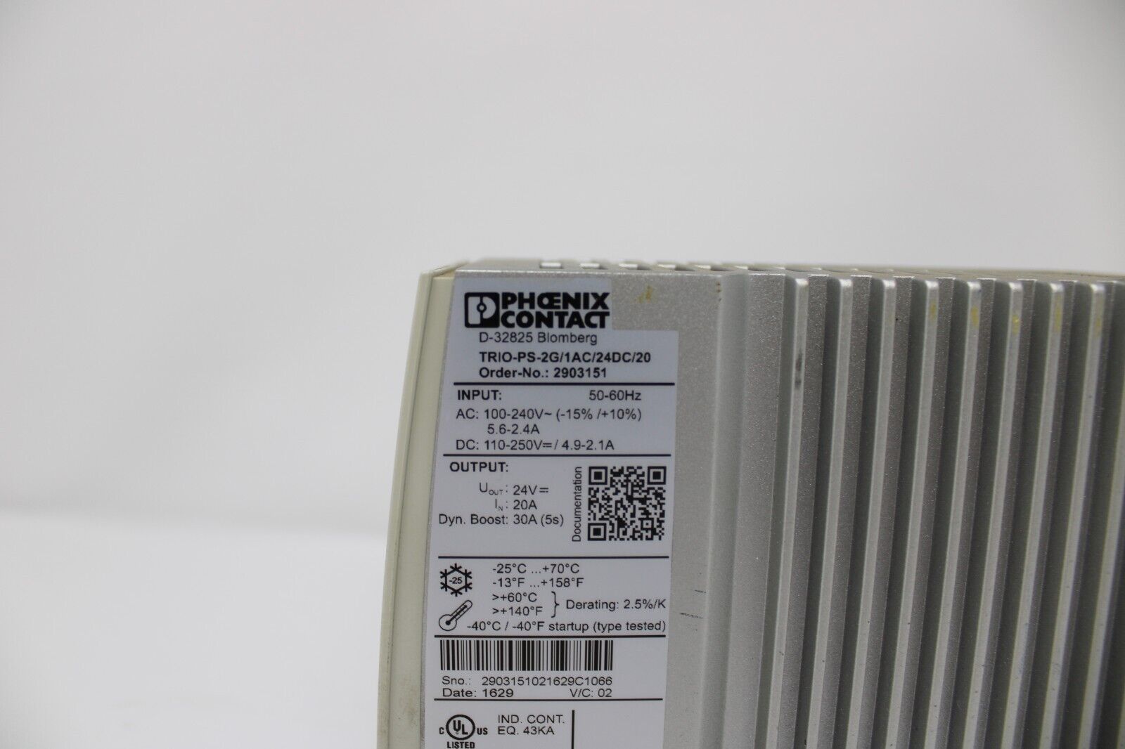 used Phoenix Contact TRIO-PS-2G/1AC/24DC/20 Power Supply - PHOENIX CONTACT