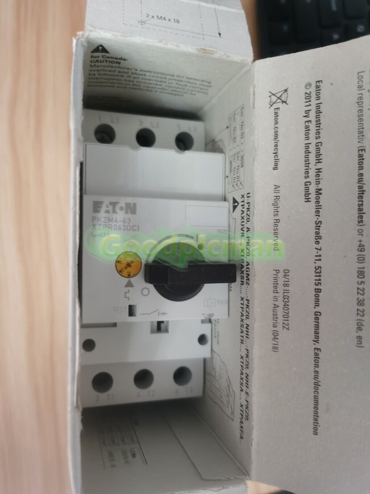 1PCS Eaton Moeller PKZM4-63 XTPR063DC1NL Circuit Breaker 55-63A
