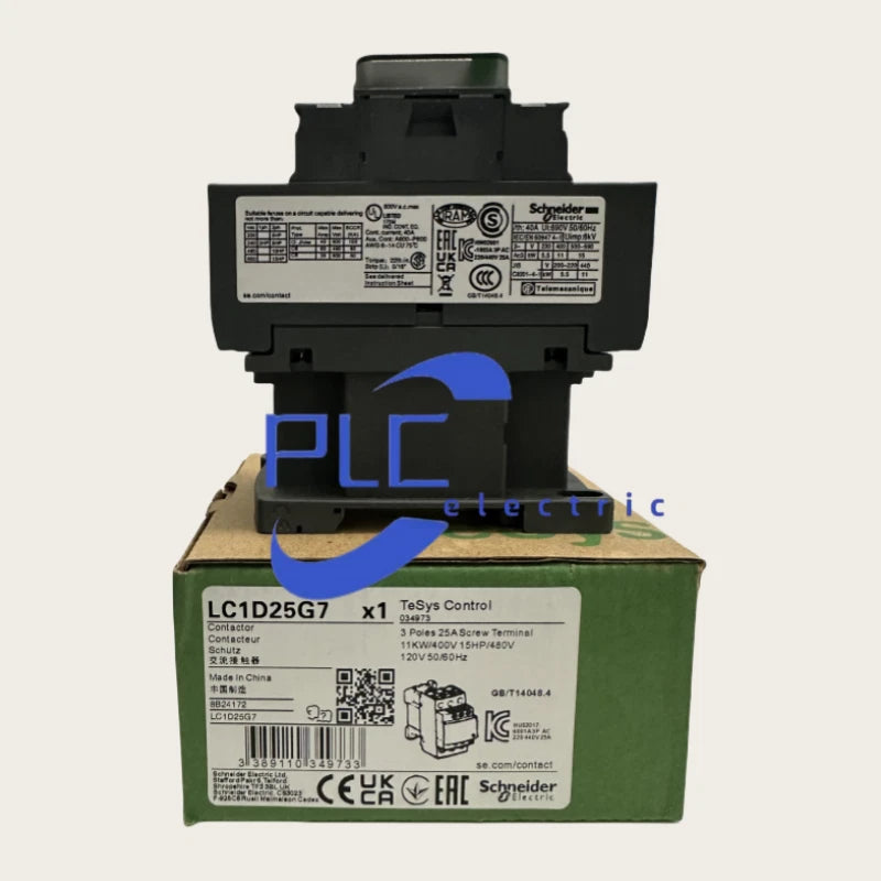 LC1D25G7 Schneider contactor 3 phase 3 NO, 120VAC 50/60Hz coil US Inventory