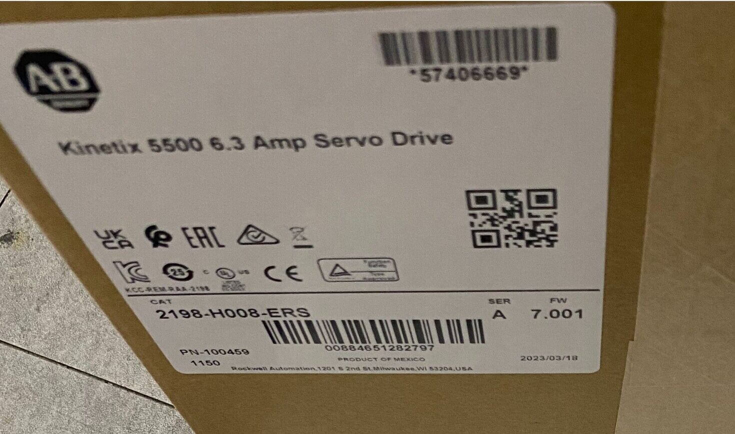 AllenBradley 2198-H008-ERS Kinetix 5500 Servo Drive - ALLEN BRADLEY
