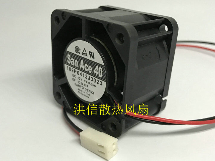 new 1 PCS SANYO Fan 109P0412J3023 DC 12V 0.35A 40*28MM 2 pin cooling fan - SANYO