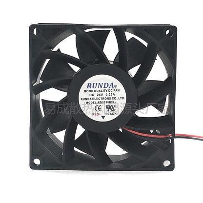 RUNDA RD9238B24L DC24V 0.23A 9038 2-wire inverter silent cooling fan