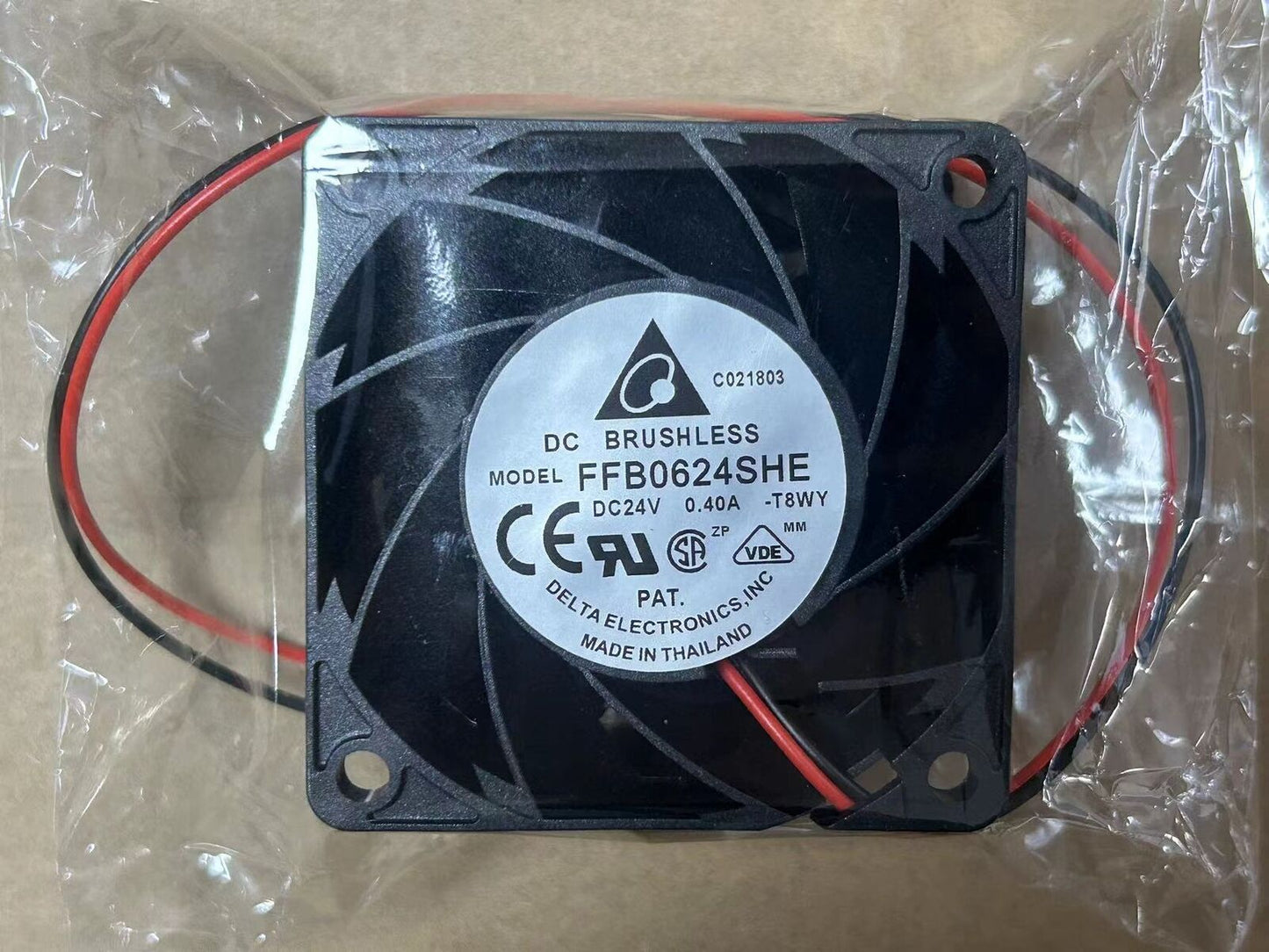 used 1pcs Delta FFB0624SHE 24V 0.4A 6 cm 6CM 6038 double ball inverter fan