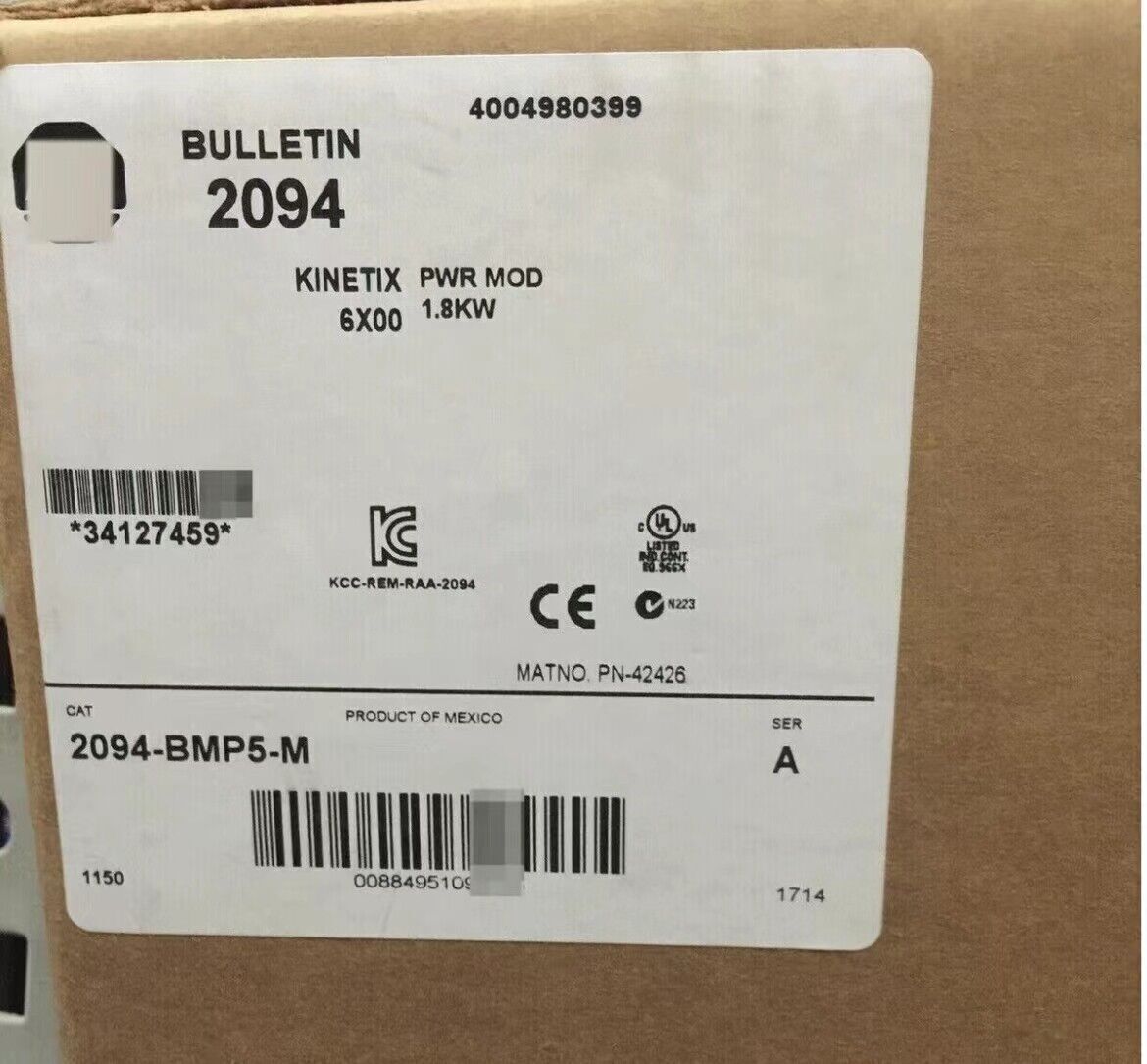 New Sealed Allen-Bradley 2094-BMP5-M Kinetix 6000 Axis Module - ALLEN-BRADLEY