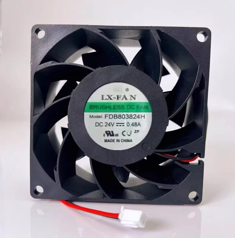 LX-FAN FDB803824H 8038 DC24V 0.48A 2-Wire Inverter Cooling Fan