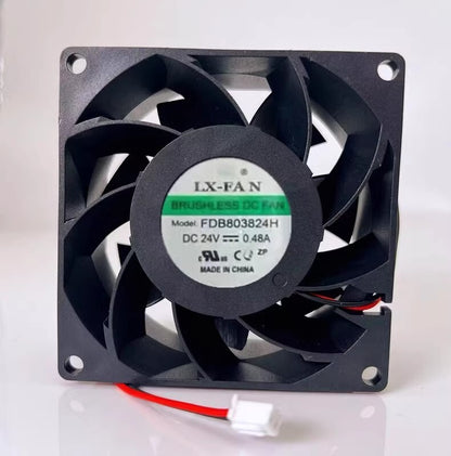 LX-FAN FDB803824H 8038 DC24V 0.48A 2-Wire Inverter Cooling Fan