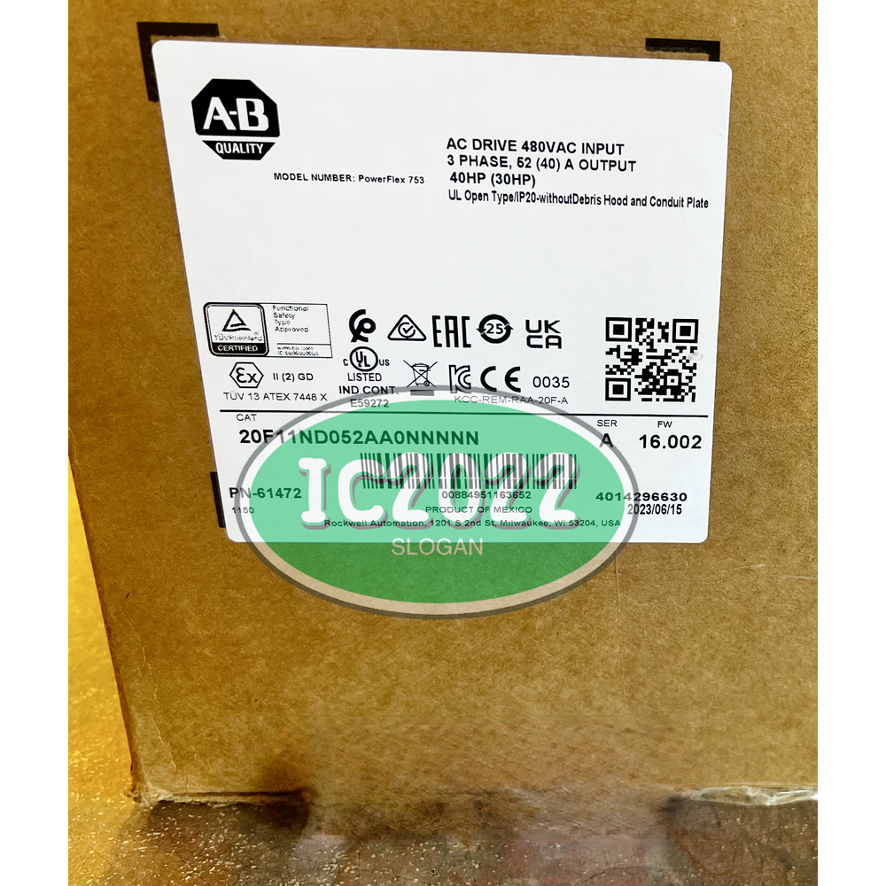 20F11ND052AA0NNNNN AB PowerFlex Air Cooled 753 AC Drive New In Box AB