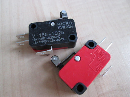new 2pcs Micro Limit Switch V-155-1C25 Roller Lever 15A 125/250VAC - KOEED