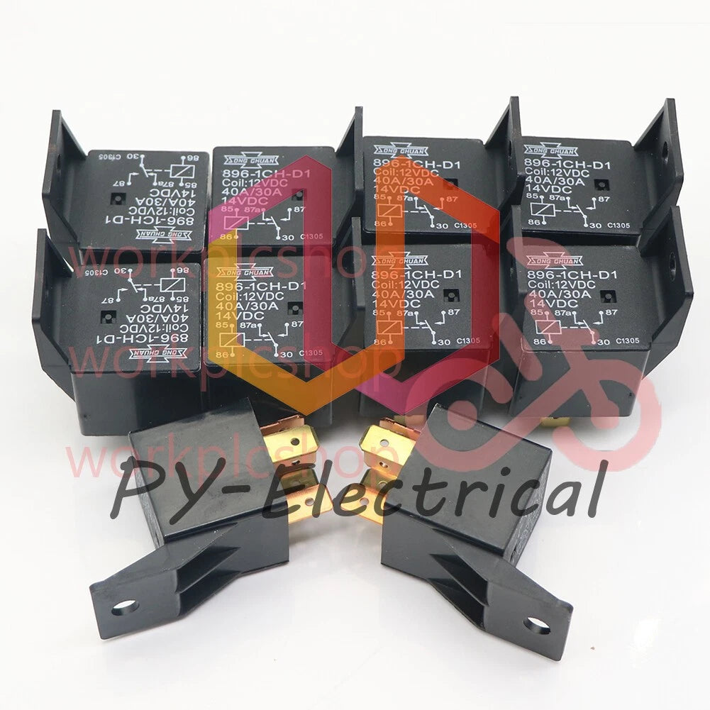 10PCS 896-1CH-D1 12VDC 40A/30A 12V 5PIN w/Bracket Relay
