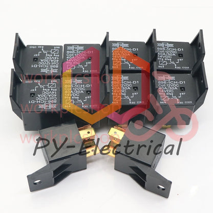 10PCS 896-1CH-D1 12VDC 40A/30A 12V 5PIN w/Bracket Relay