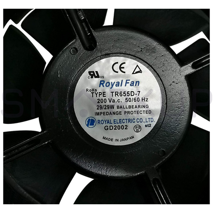 new In Box ROYAL FAN TYPE TR655D-7 Metal Fan 200V 50/60Hz 29/29W - ROYAL FAN