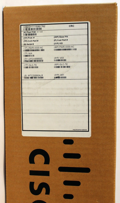 new Cisco ISR4331/K9 Integrated Services 4331 Router with GLC-TE In - CISCO
