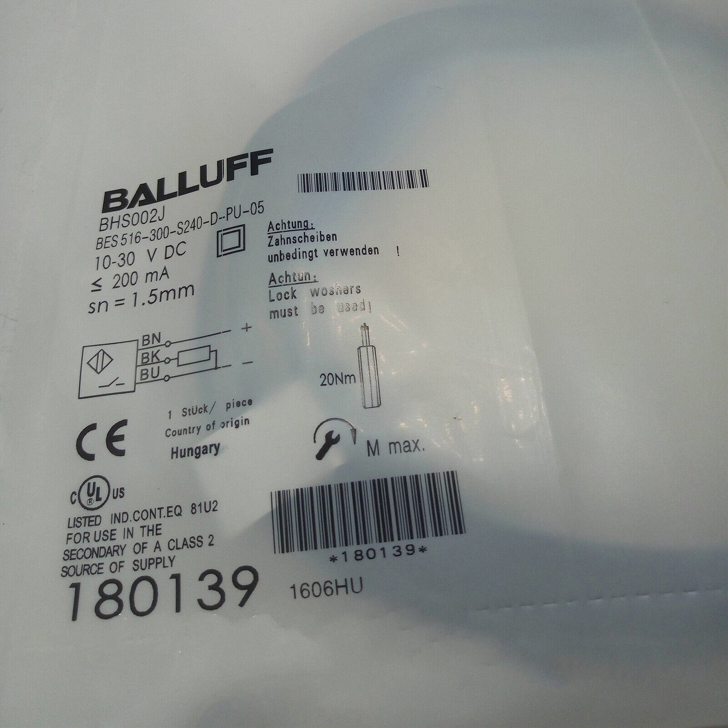 Balluff 516-300 Proximity sensor, Fast 1PC - BALLUFF