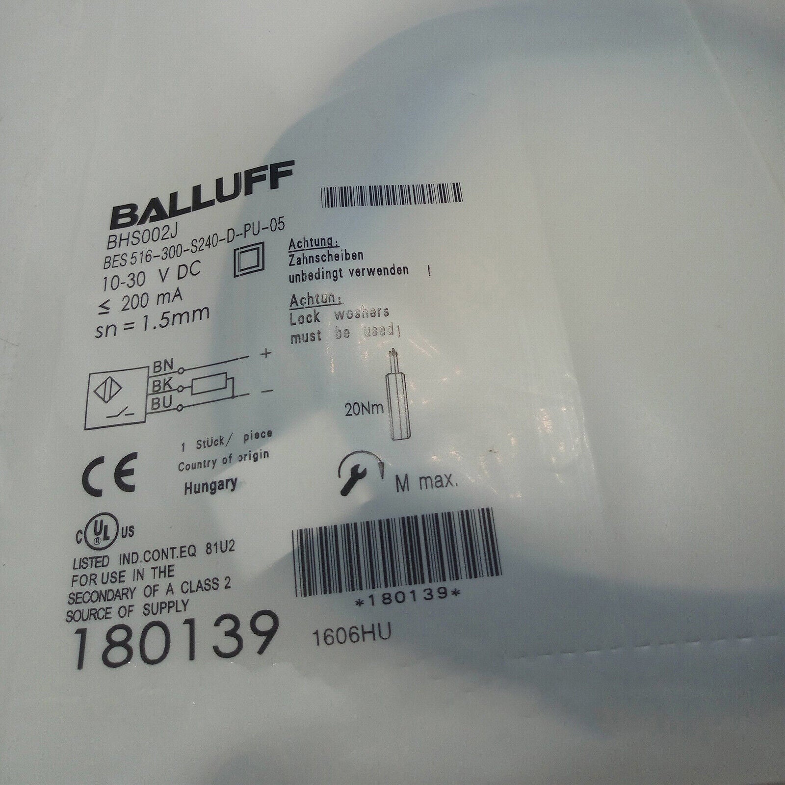 Balluff 516-300 Proximity sensor, Fast 1PC - BALLUFF