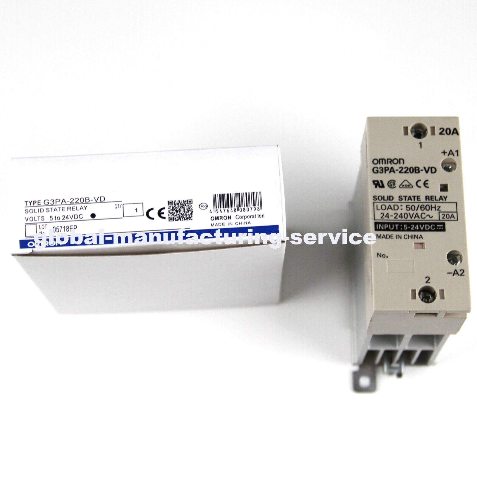 Omron G3PA-220B-VD DC5~24V DIN 20A 1-Pole Solid State Relays with 24V DC Power - OMRON