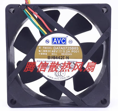 AVC DATA0725B8S 7025 DC48V 0.2A 7CM 4-Wire Inverter Cooling Fan