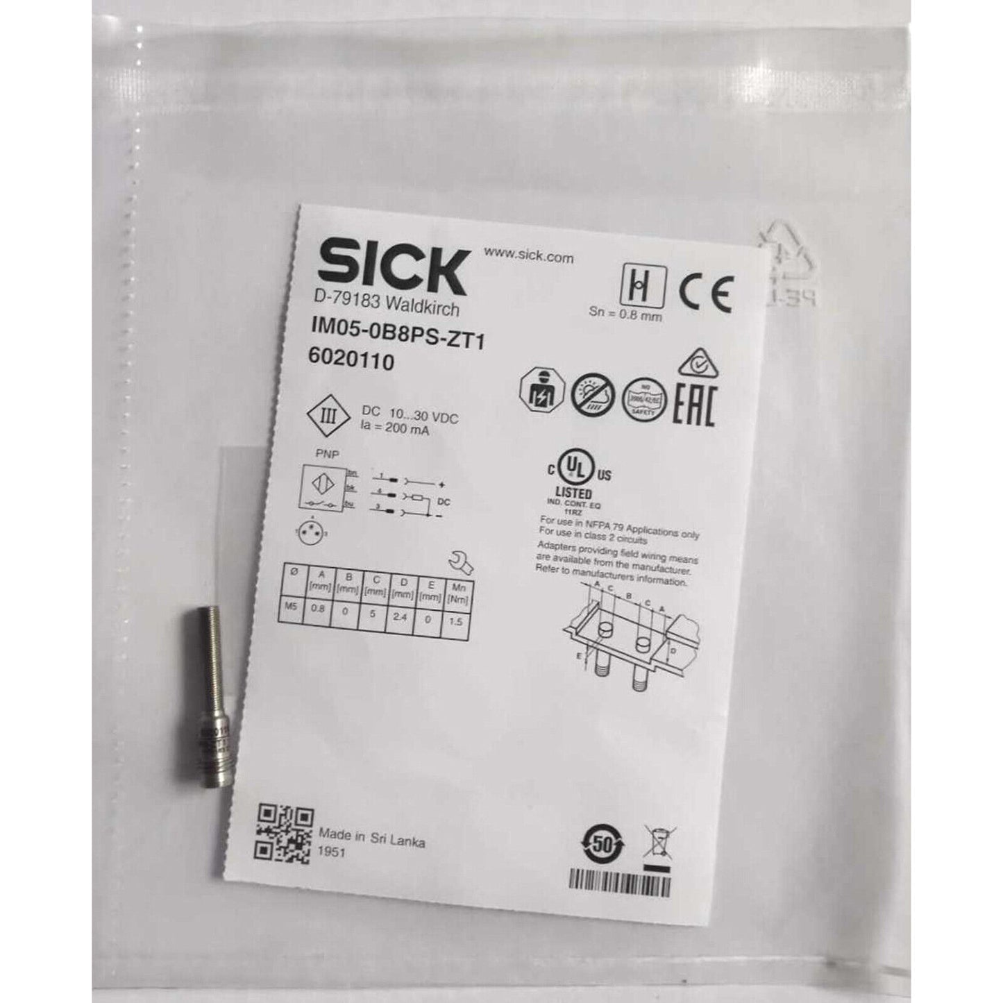 1PC SICK Proximity Switch Sensor IM05-0B8PS-ZT1 - SICK