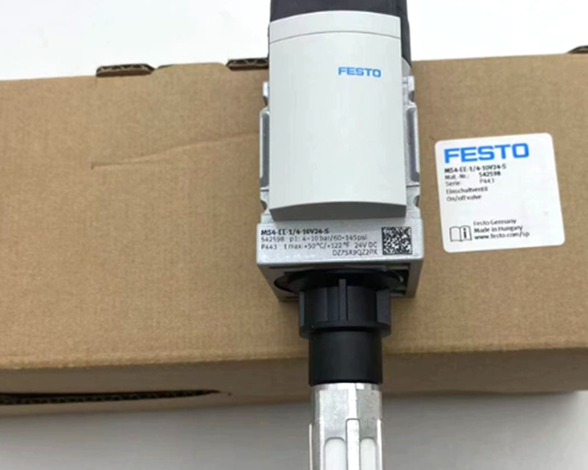 New FESTO Shut Off Valve MS4-EE-1/4-10V24-S 542598 – Professional Control Valve with 24VDC Power - FESTO