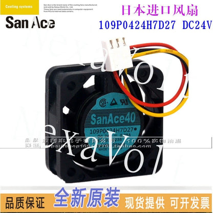 San Ace 40 109P0424H7D27 DC24V 0.08A 4cm Cooling Fan 3-Line