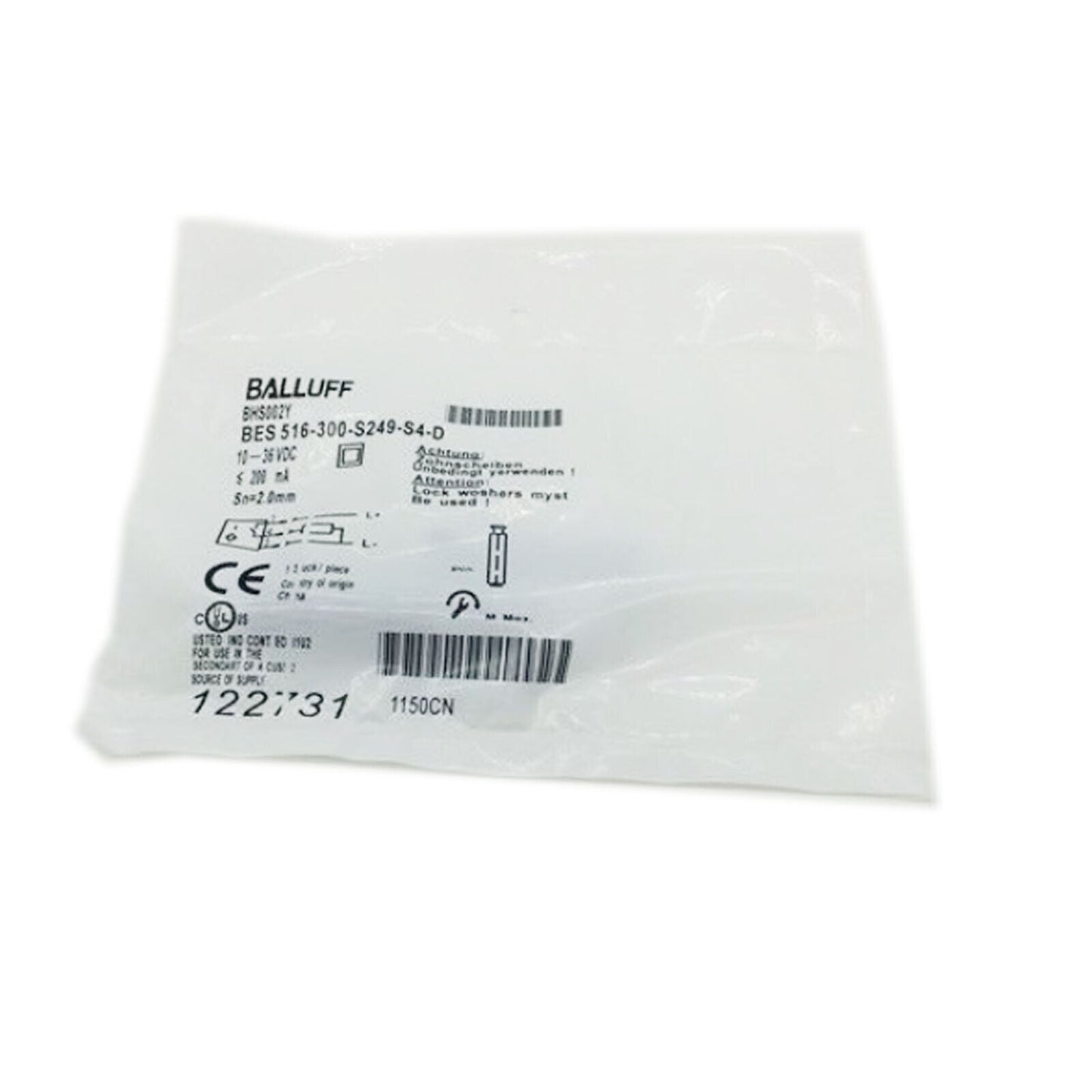New BALLUFF BES 516-300-S249-S4-D Pressure-Rated Inductive Component - BALLUFF