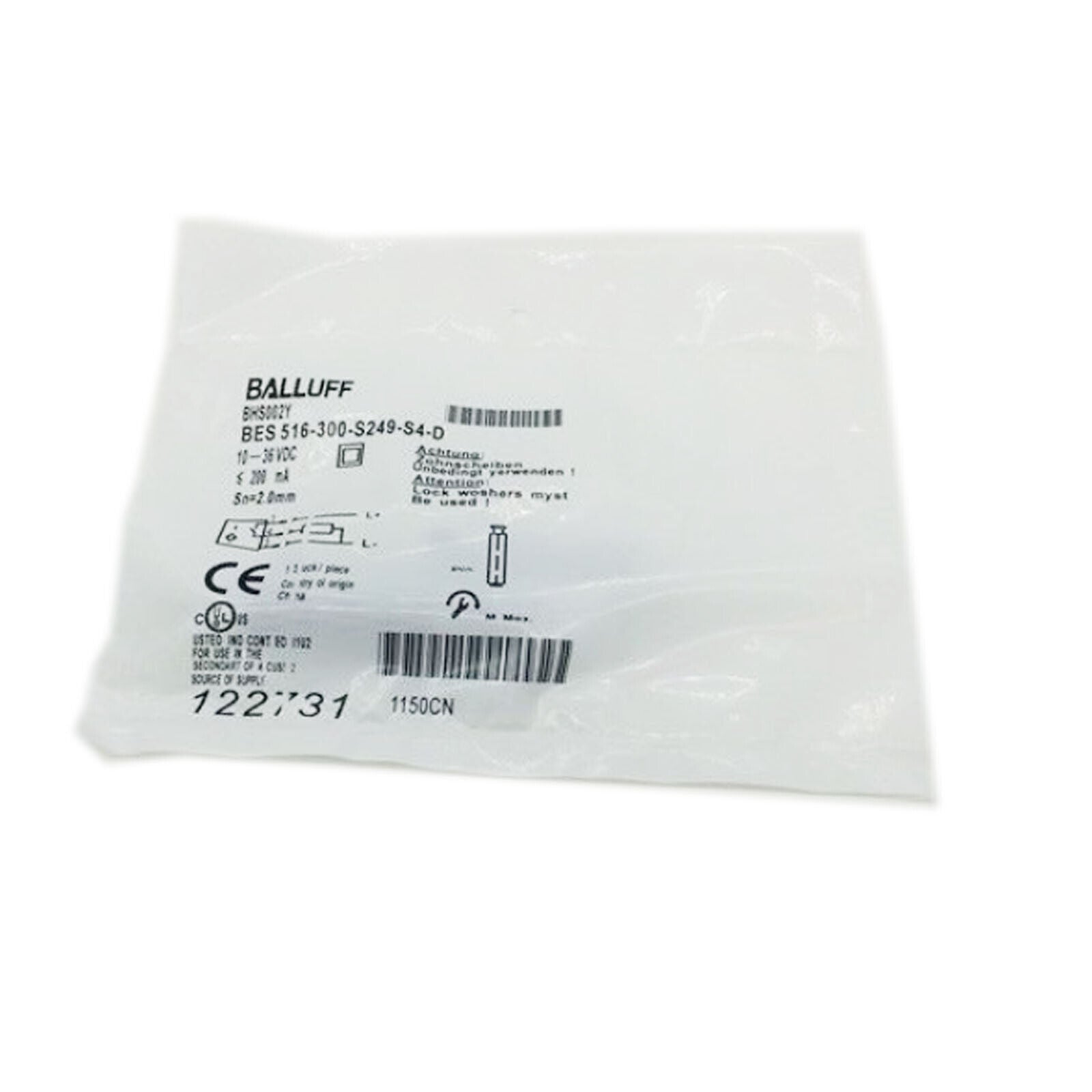 New BALLUFF BES 516-300-S249-S4-D Pressure-Rated Inductive Component - BALLUFF