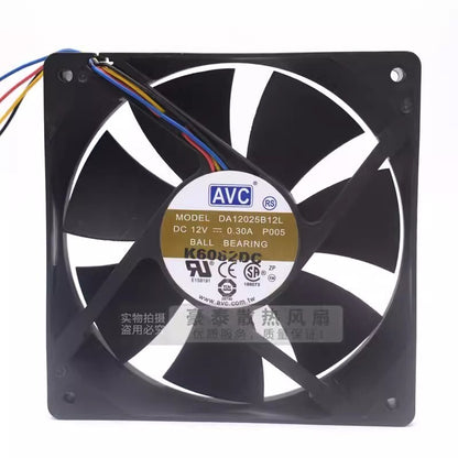 AVC DA12025B12L 12025 DC12V 0.30A 4-Wire PWM Dual Ball Cooling Fan