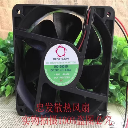 BESTFLOW KD12038D 12038 DC24V 0.60A 12CM 2-wire Inverter Cooling Fan