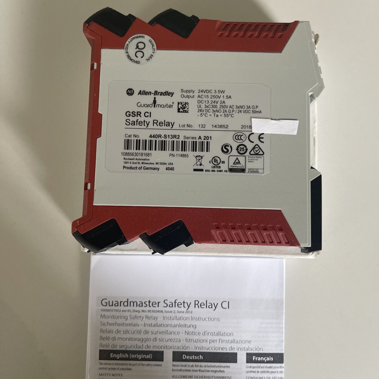 Guardmaster Safety Relay 440R-S13R2 - ALLEN-BRADLEY