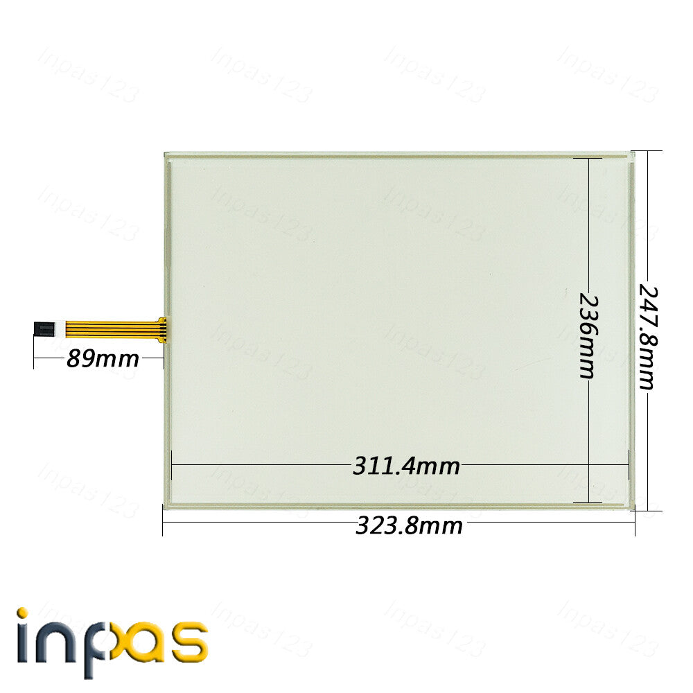 new One pcs for 2711P-T15C21D8S 4-wire Touch screen glass + Protective Front overlay